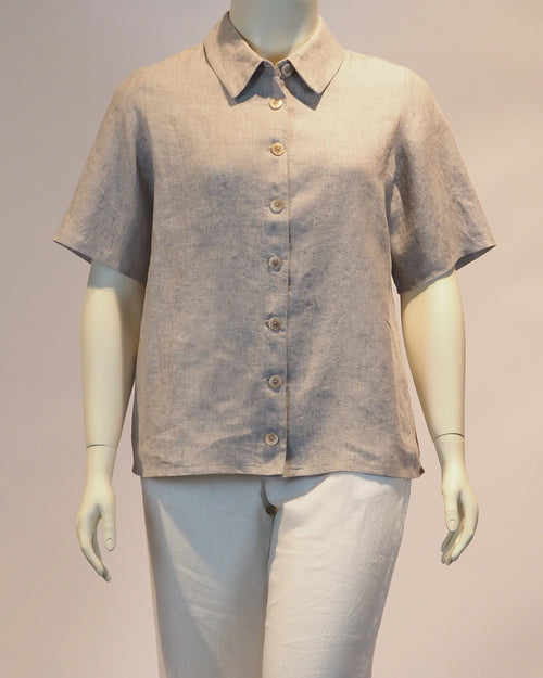 Plus Size Leinen-Bluse Clara in  natur von vorn von Katrin Kiesler 