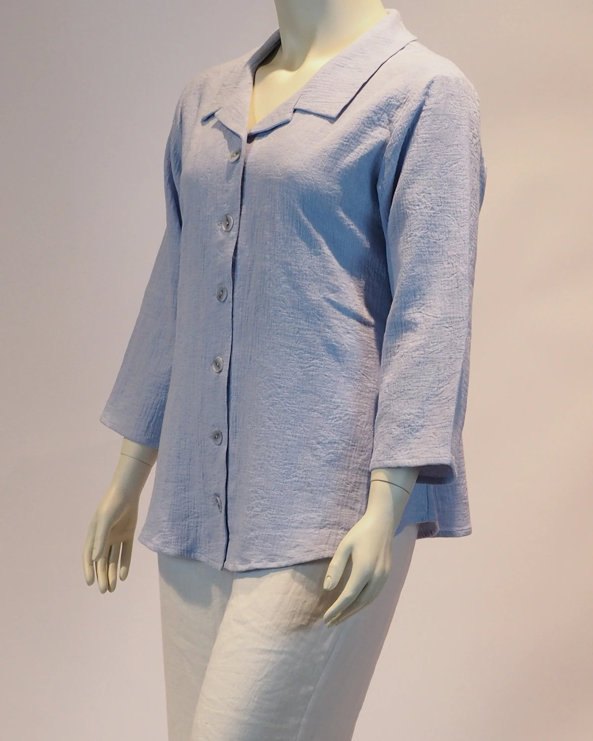 Plus Size Bluse Esmeralda in hellblau von der Seite von Katrin Kiesler