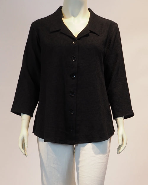 Plus Size Bluse Esmeralda in schwarz von vorn von Katrin Kiesler