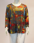 Taube-bunt-farbener Plus-Size-Pullover Romy von Katrin Kiesler Berlin, Vorderansicht