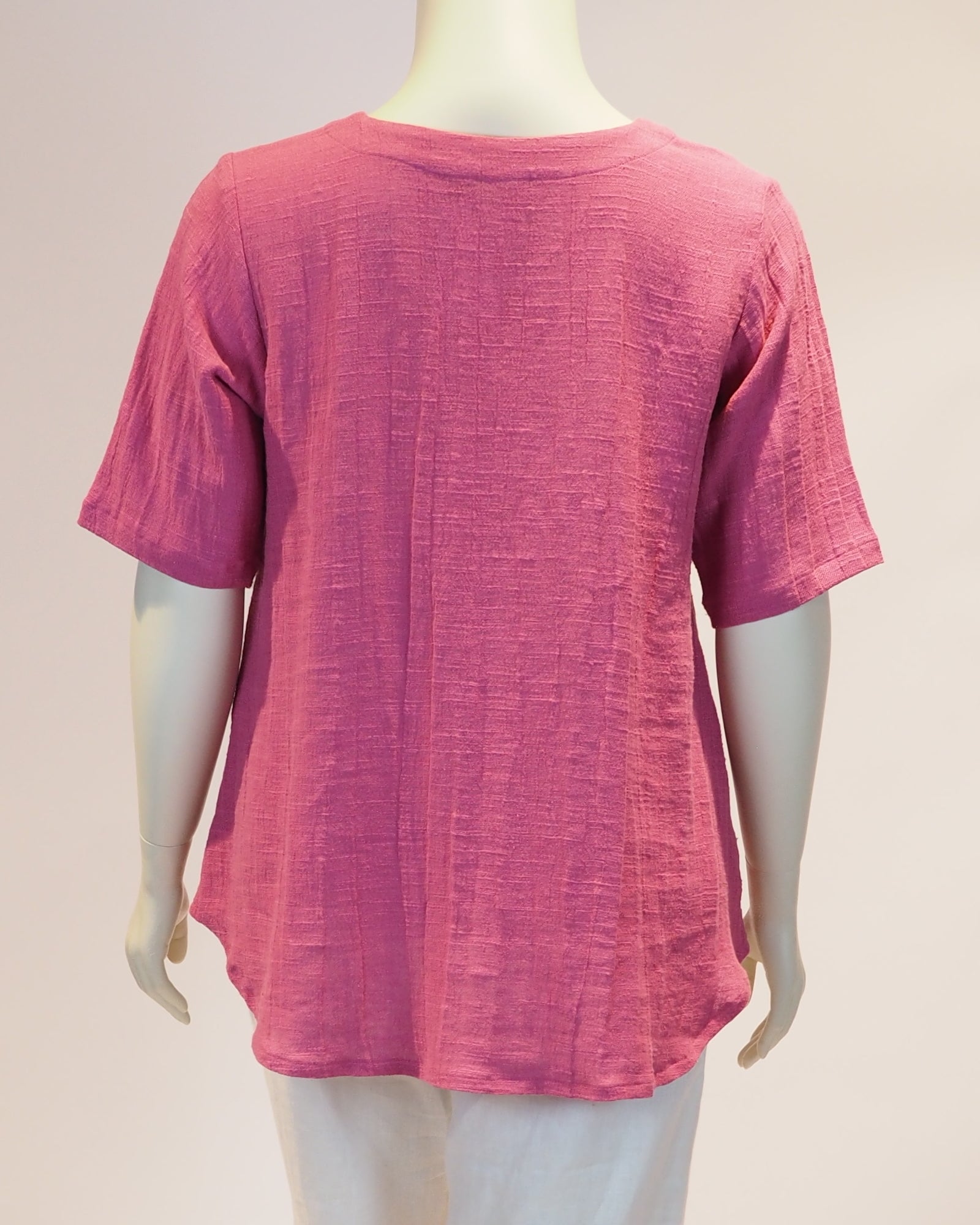 Plus Size Leinen-Shirt Frida in pink von hinten von Katrin Kiesler Berlin
