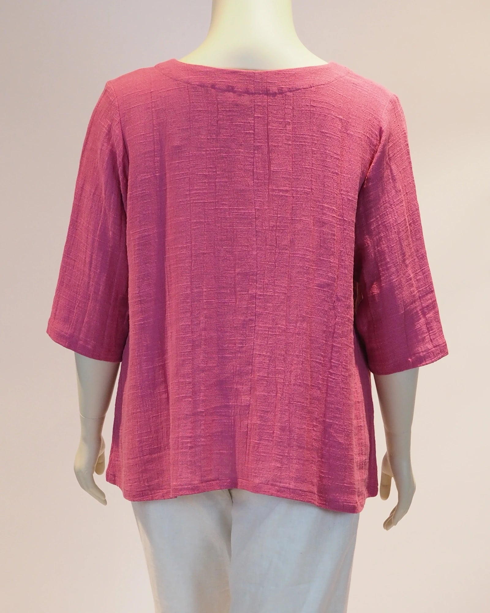 Plus Size Leinen-Shirt Luisa in pink von  von hinten von Katrin Kiesler Berlin