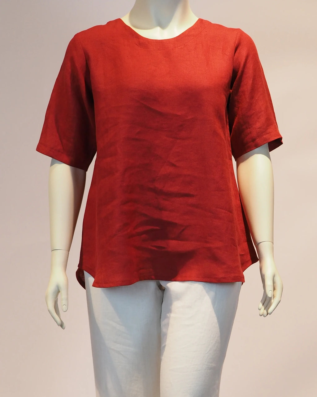 Plus Size Shirt Mathilda in herbstrot von vorn von Katrin Kiesler