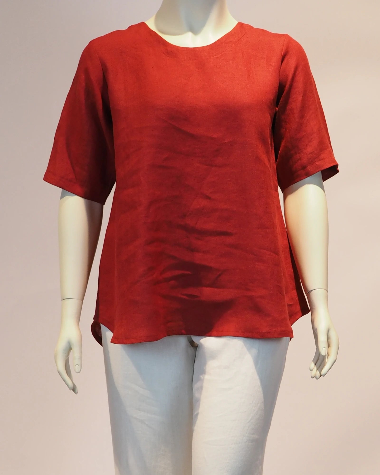 Plus Size Shirt Mathilda in herbstrot von vorn von Katrin Kiesler